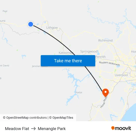 Meadow Flat to Menangle Park map