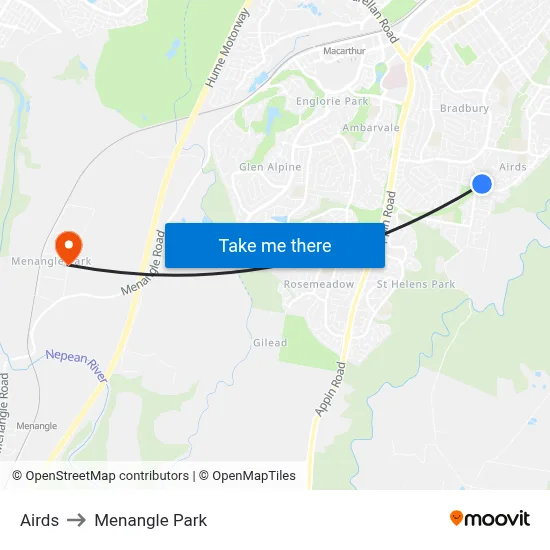 Airds to Menangle Park map