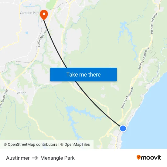 Austinmer to Menangle Park map