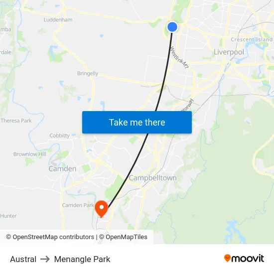 Austral to Menangle Park map