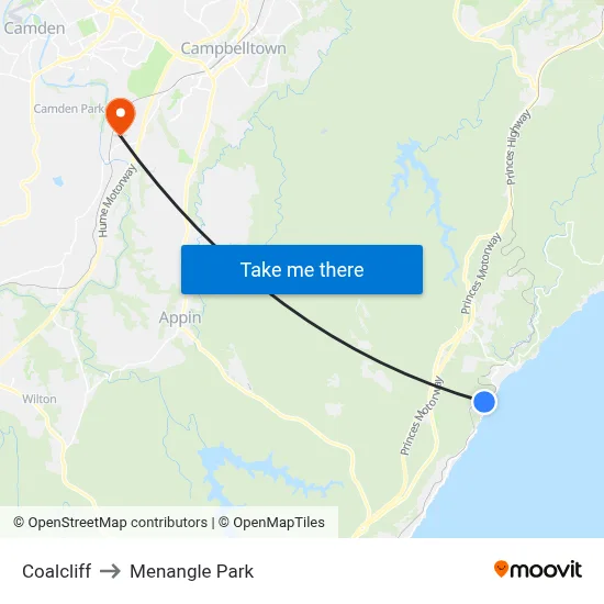 Coalcliff to Menangle Park map