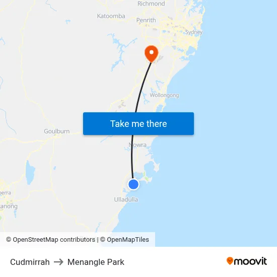 Cudmirrah to Menangle Park map