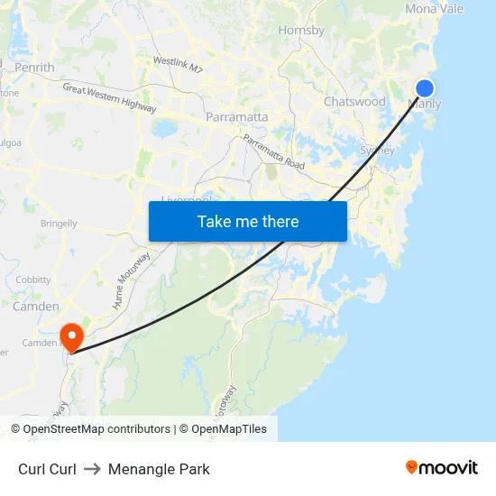 Curl Curl to Menangle Park map