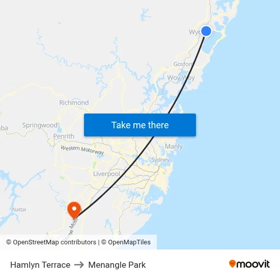 Hamlyn Terrace to Menangle Park map