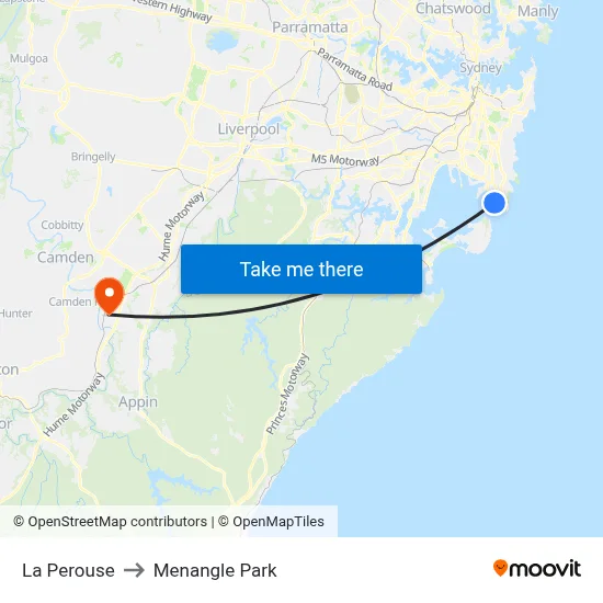 La Perouse to Menangle Park map