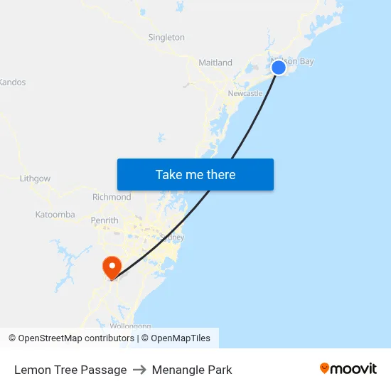 Lemon Tree Passage to Menangle Park map