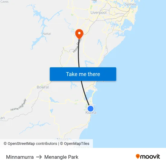 Minnamurra to Menangle Park map