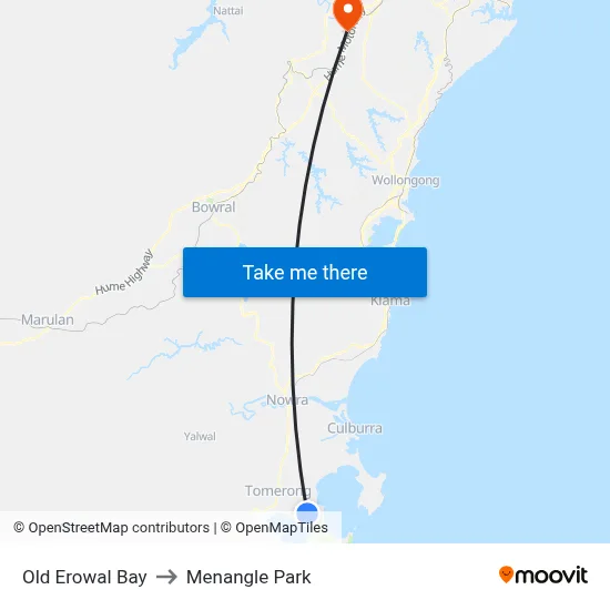 Old Erowal Bay to Menangle Park map