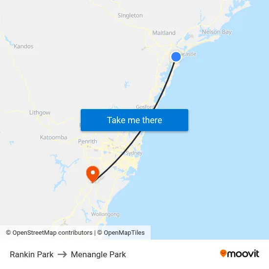 Rankin Park to Menangle Park map