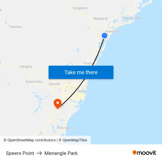 Speers Point to Menangle Park map
