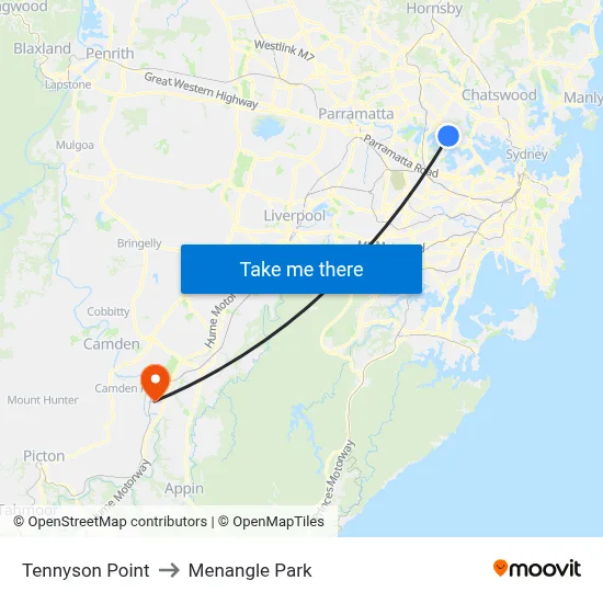 Tennyson Point to Menangle Park map