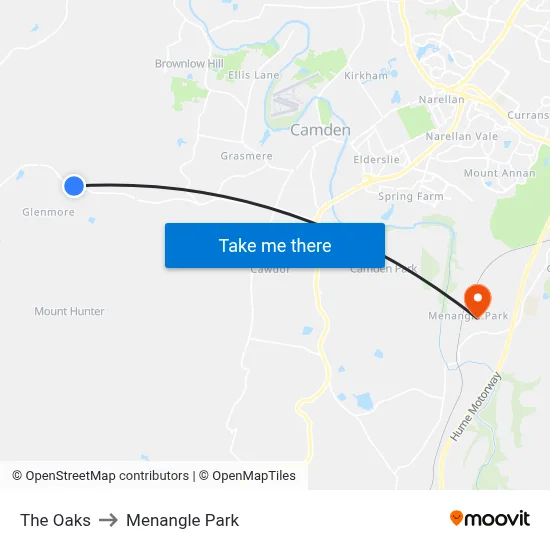The Oaks to Menangle Park map