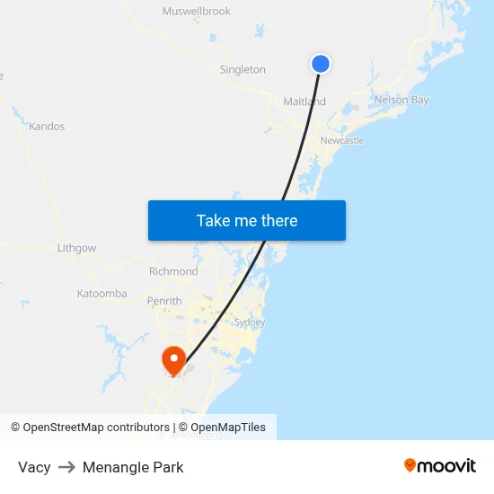 Vacy to Menangle Park map