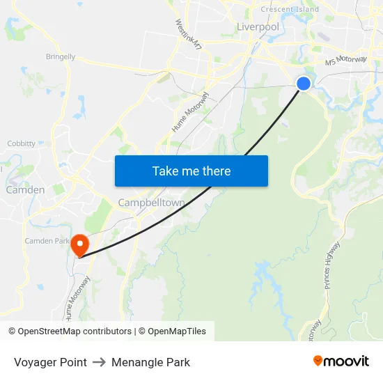 Voyager Point to Menangle Park map