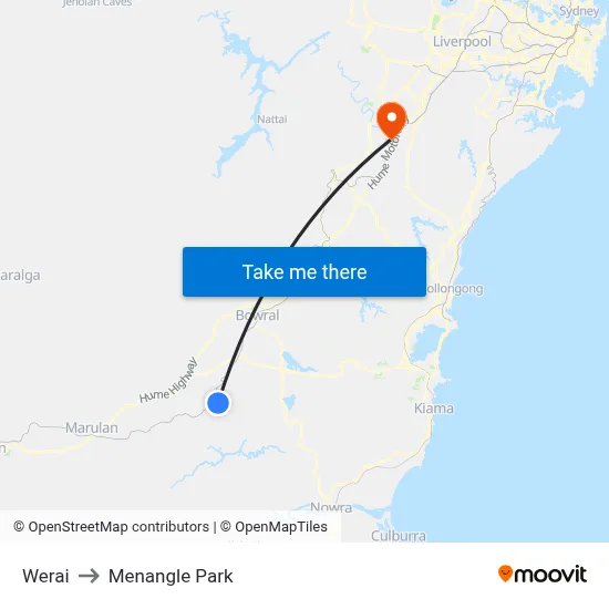 Werai to Menangle Park map