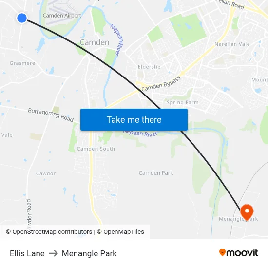 Ellis Lane to Menangle Park map