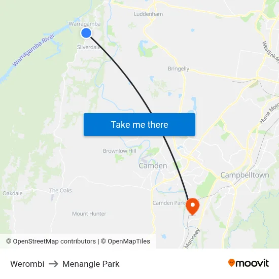 Werombi to Menangle Park map