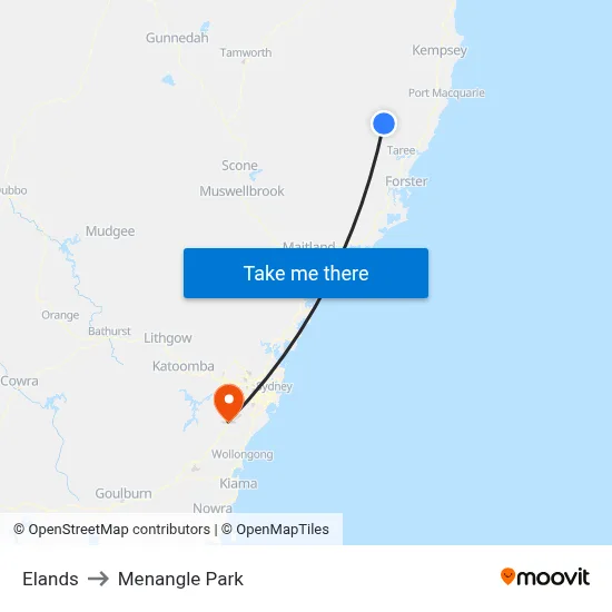 Elands to Menangle Park map