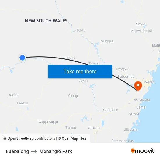 Euabalong to Menangle Park map
