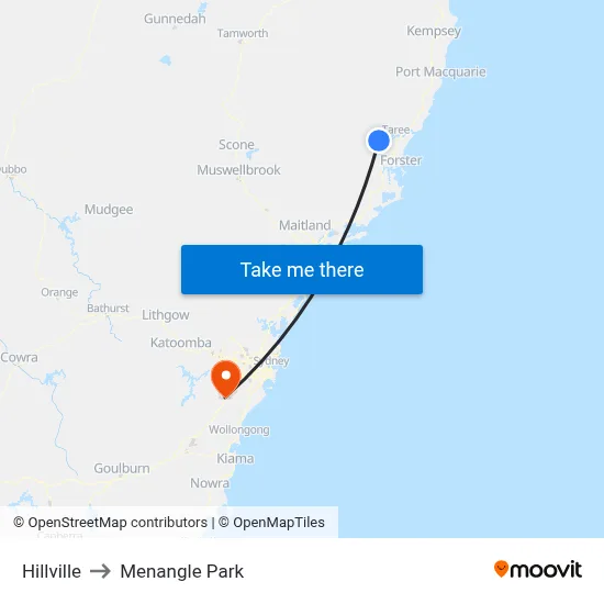 Hillville to Menangle Park map