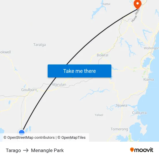 Tarago to Menangle Park map