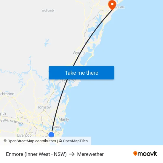 Enmore (Inner West - NSW) to Merewether map
