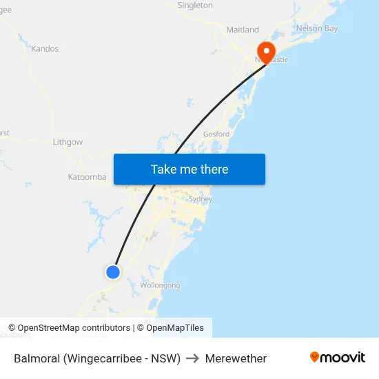 Balmoral (Wingecarribee - NSW) to Merewether map