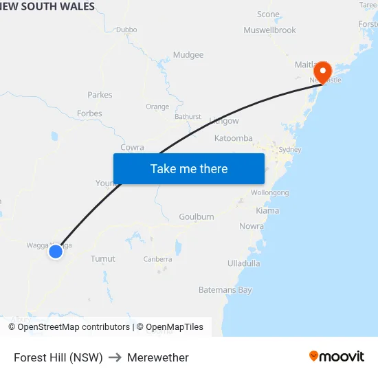 Forest Hill (NSW) to Merewether map