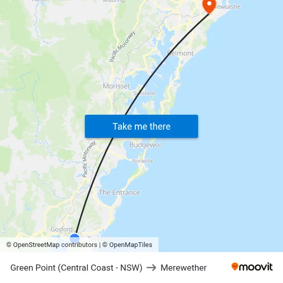 Green Point (Central Coast - NSW) to Merewether map
