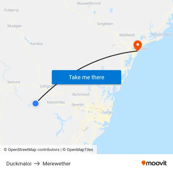 Duckmaloi to Merewether map
