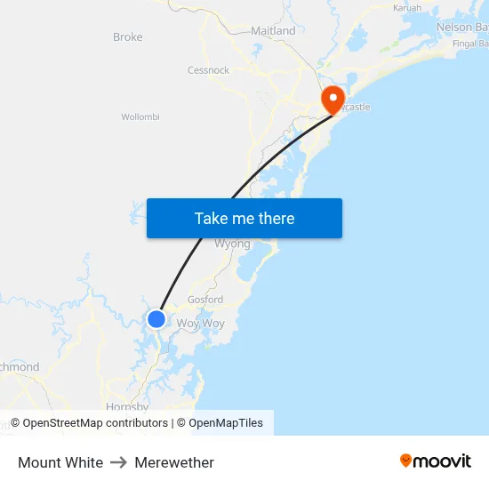 Mount White to Merewether map