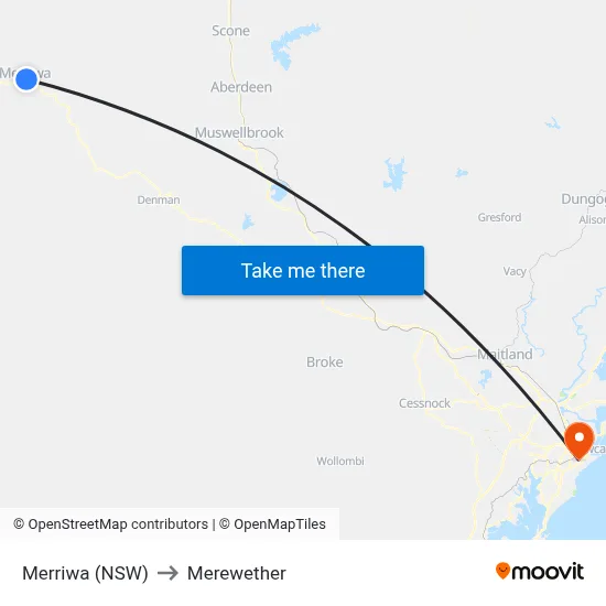 Merriwa (NSW) to Merewether map
