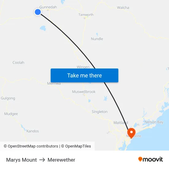 Marys Mount to Merewether map