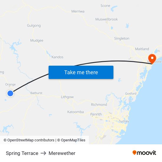 Spring Terrace to Merewether map