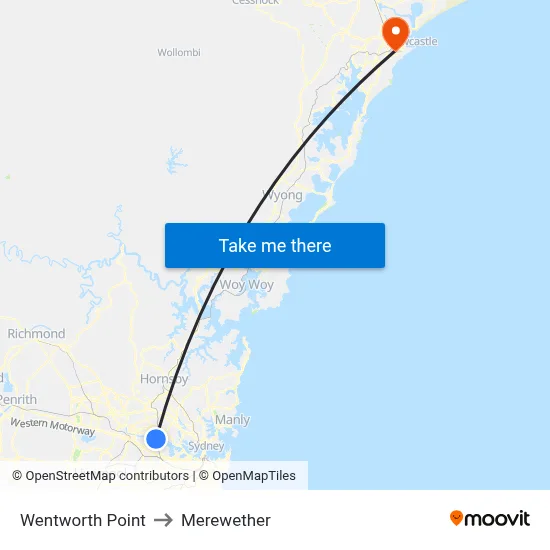 Wentworth Point to Merewether map
