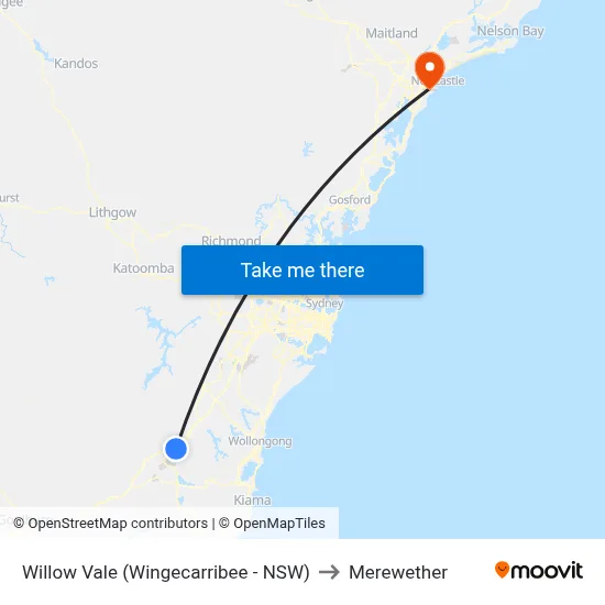 Willow Vale (Wingecarribee - NSW) to Merewether map