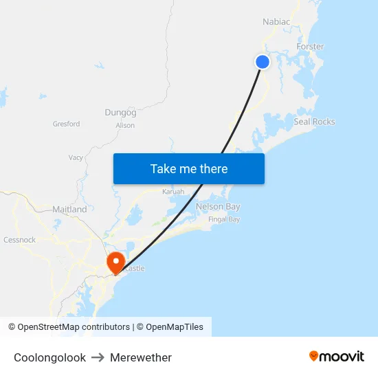 Coolongolook to Merewether map
