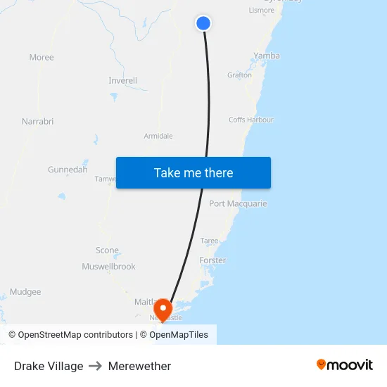 Drake Village to Merewether map