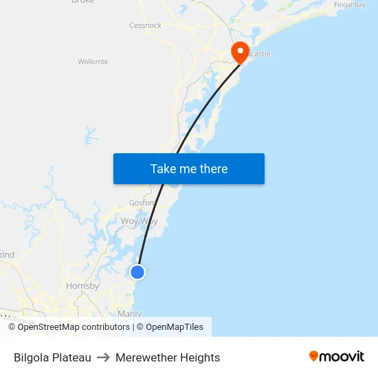 Bilgola Plateau to Merewether Heights map