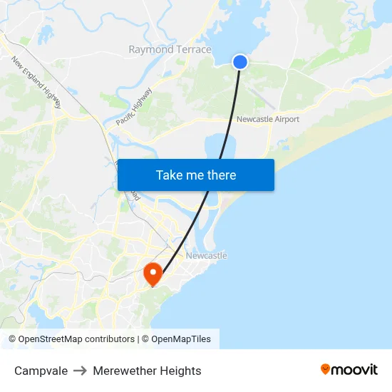 Campvale to Merewether Heights map