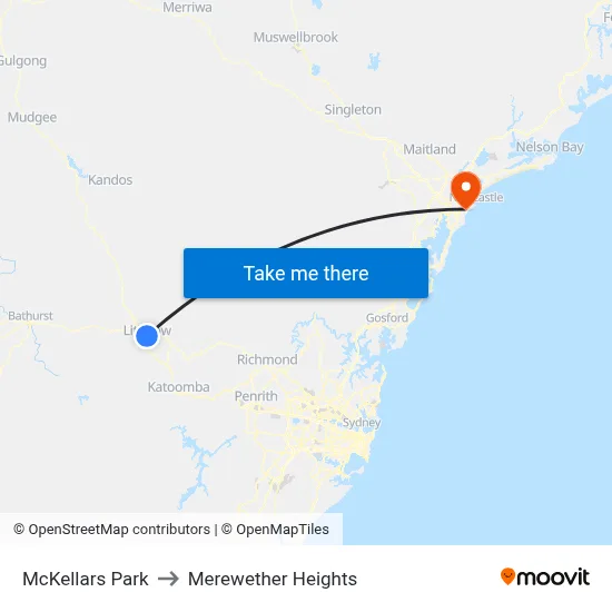 McKellars Park to Merewether Heights map
