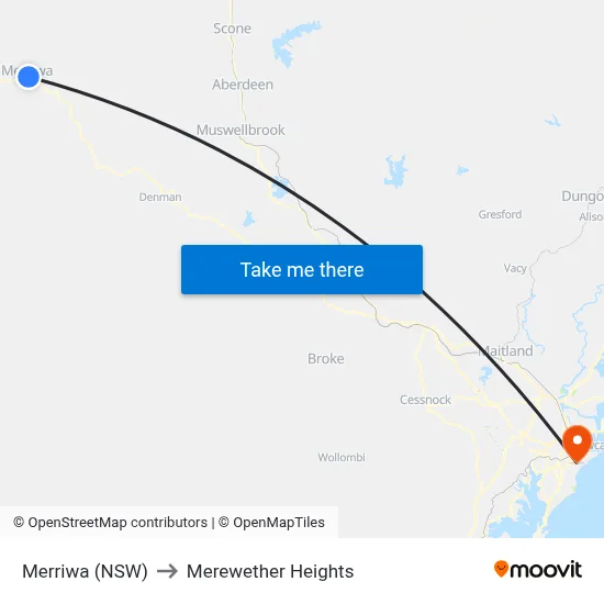 Merriwa (NSW) to Merewether Heights map