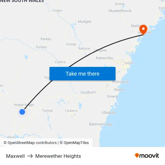 Maxwell to Merewether Heights map