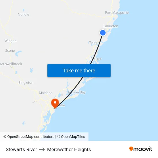 Stewarts River to Merewether Heights map