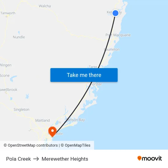 Pola Creek to Merewether Heights map