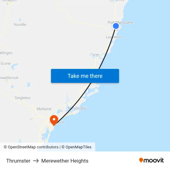 Thrumster to Merewether Heights map