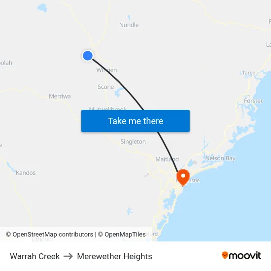 Warrah Creek to Merewether Heights map