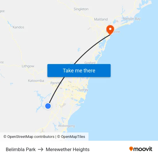 Belimbla Park to Merewether Heights map