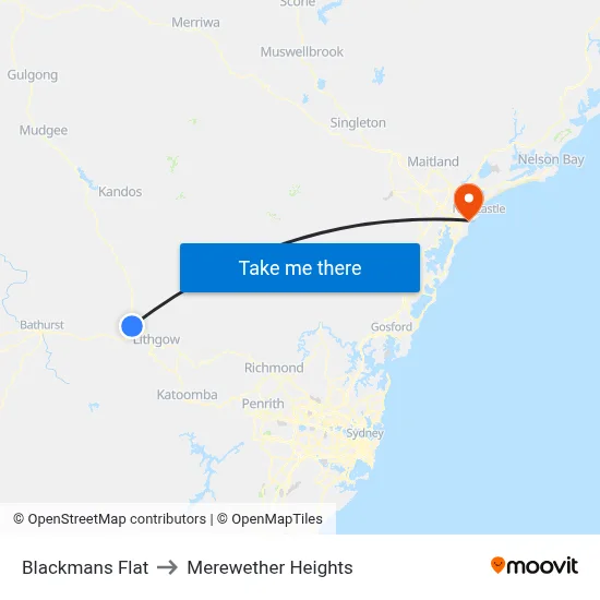 Blackmans Flat to Merewether Heights map