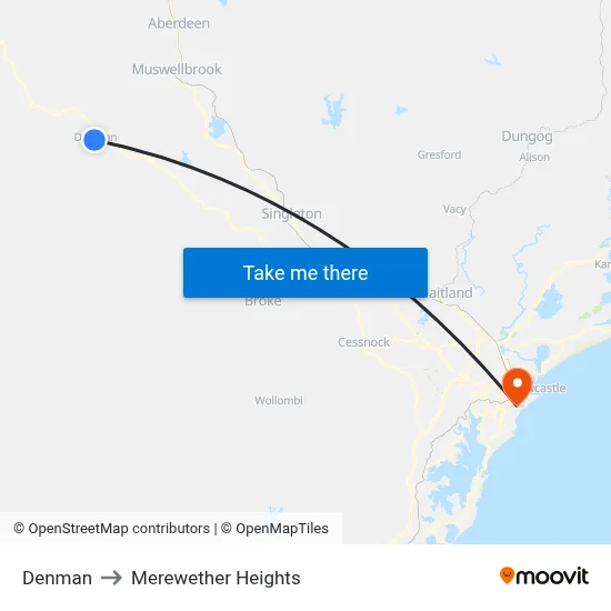 Denman to Merewether Heights map